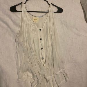 Maeve white sleeveless blouse